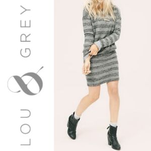 LOU & GREY Striped Drop Waist Knit Dress Sz S